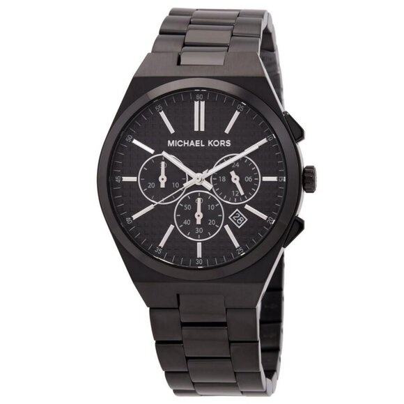 NWT Authentic Michael Kors Lennox Chronograph Quartz Black Dial Watch - Picture 1 of 3